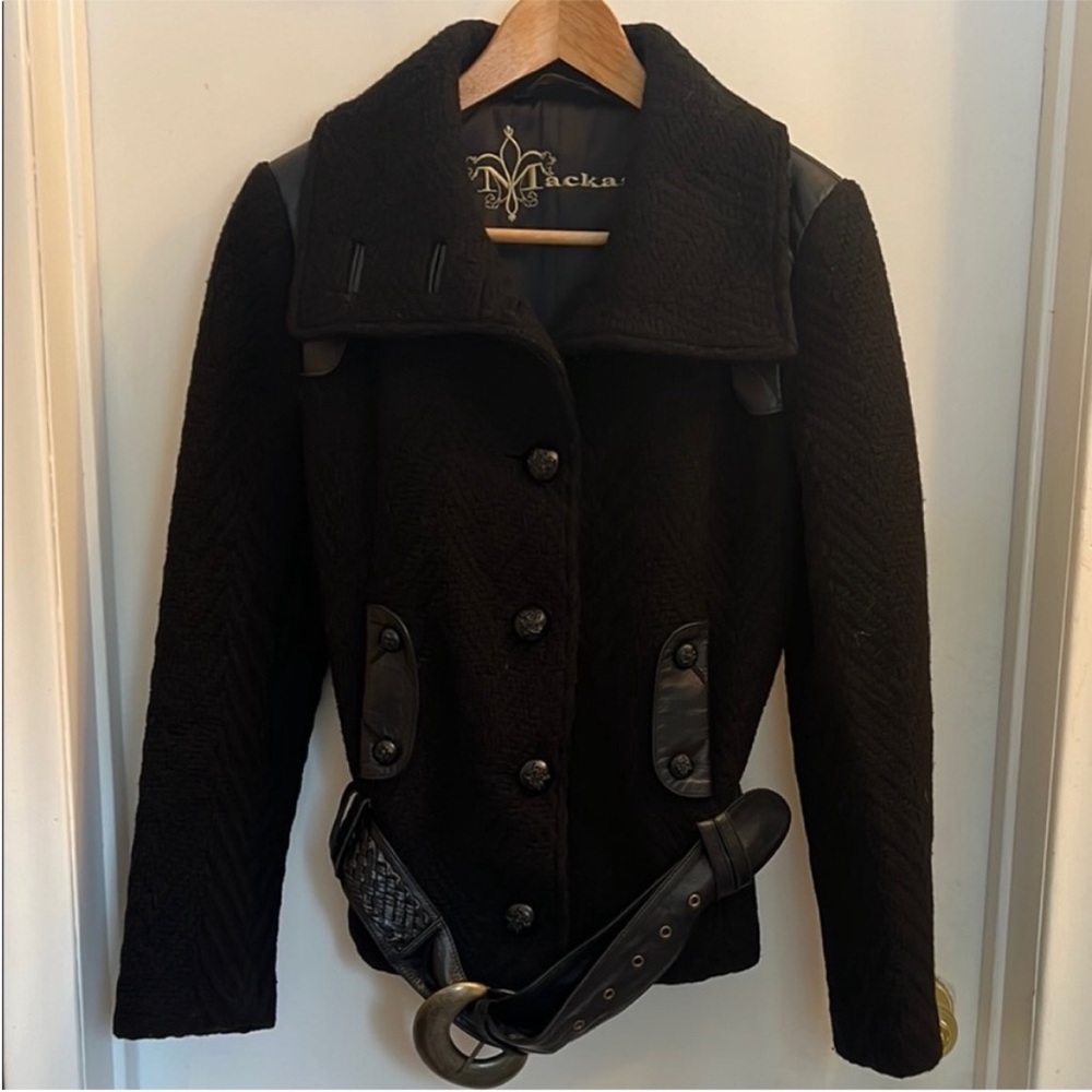 Mackage | Women’s Size M Black Teddy Jacket with Leather Accents